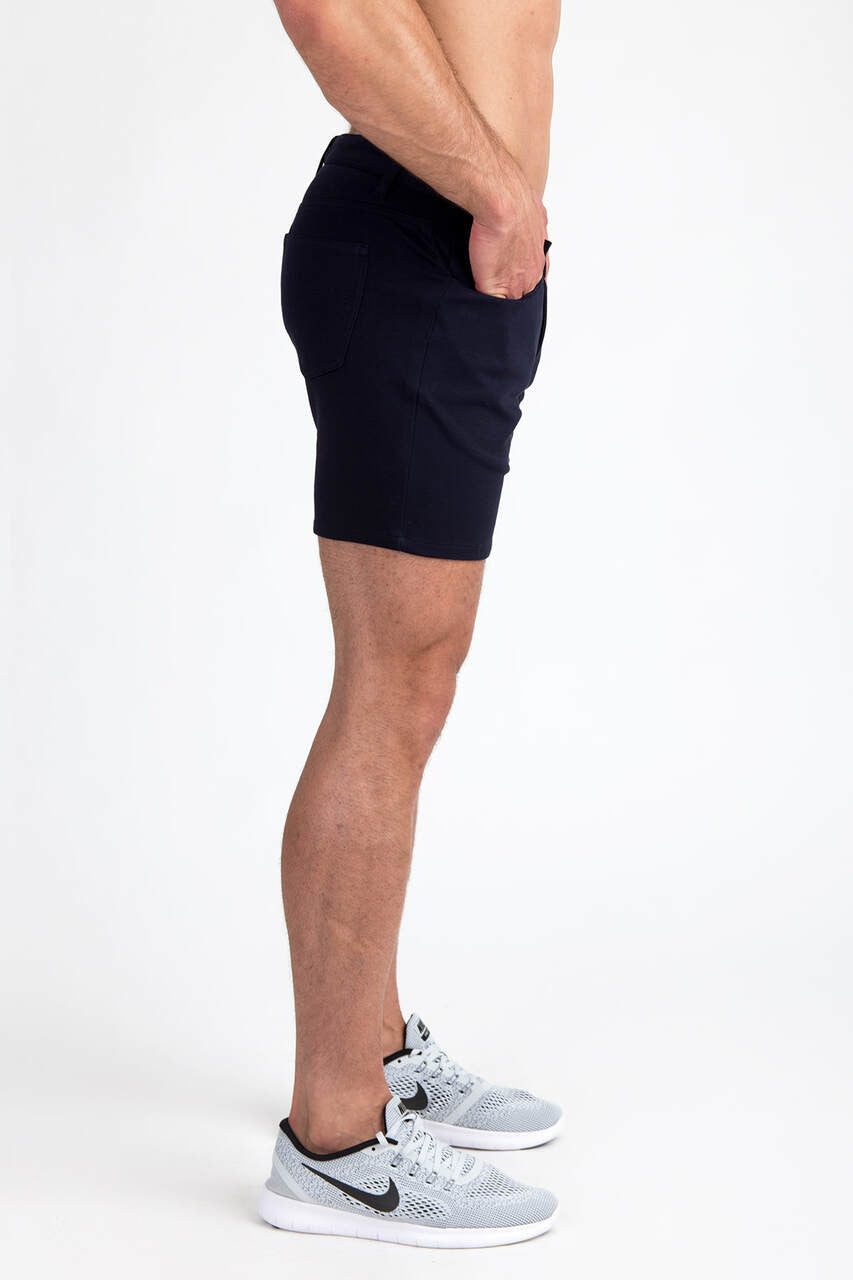 St33le 5" Stretch Knit Shorts - Navy