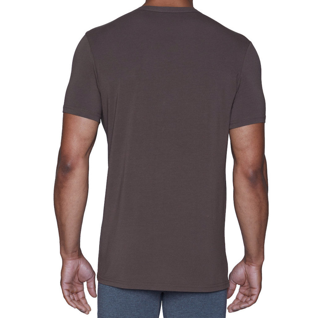 Wood - Crew Neck Tee Shirt - Walnut