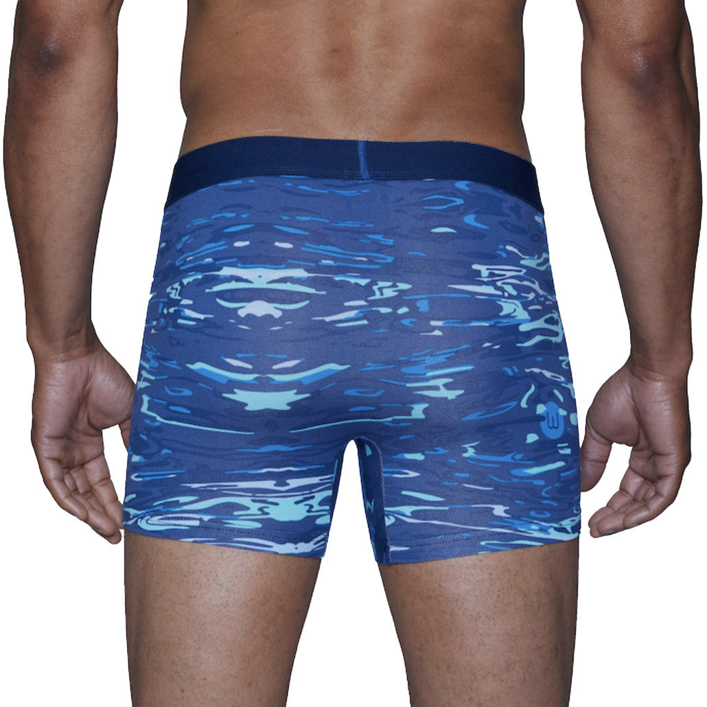 Wood - Boxer Brief W/ Fly - Blue Liquid