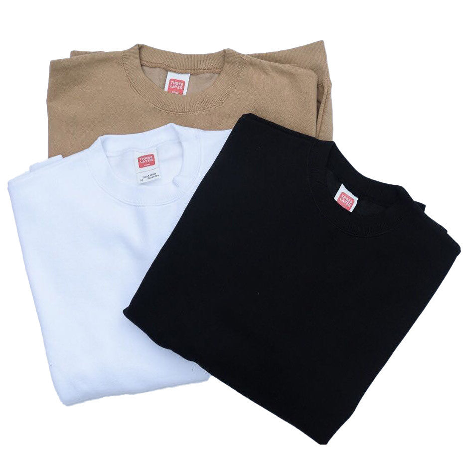 Three Layer - Pullover Crewneck Sweatshirt - Black