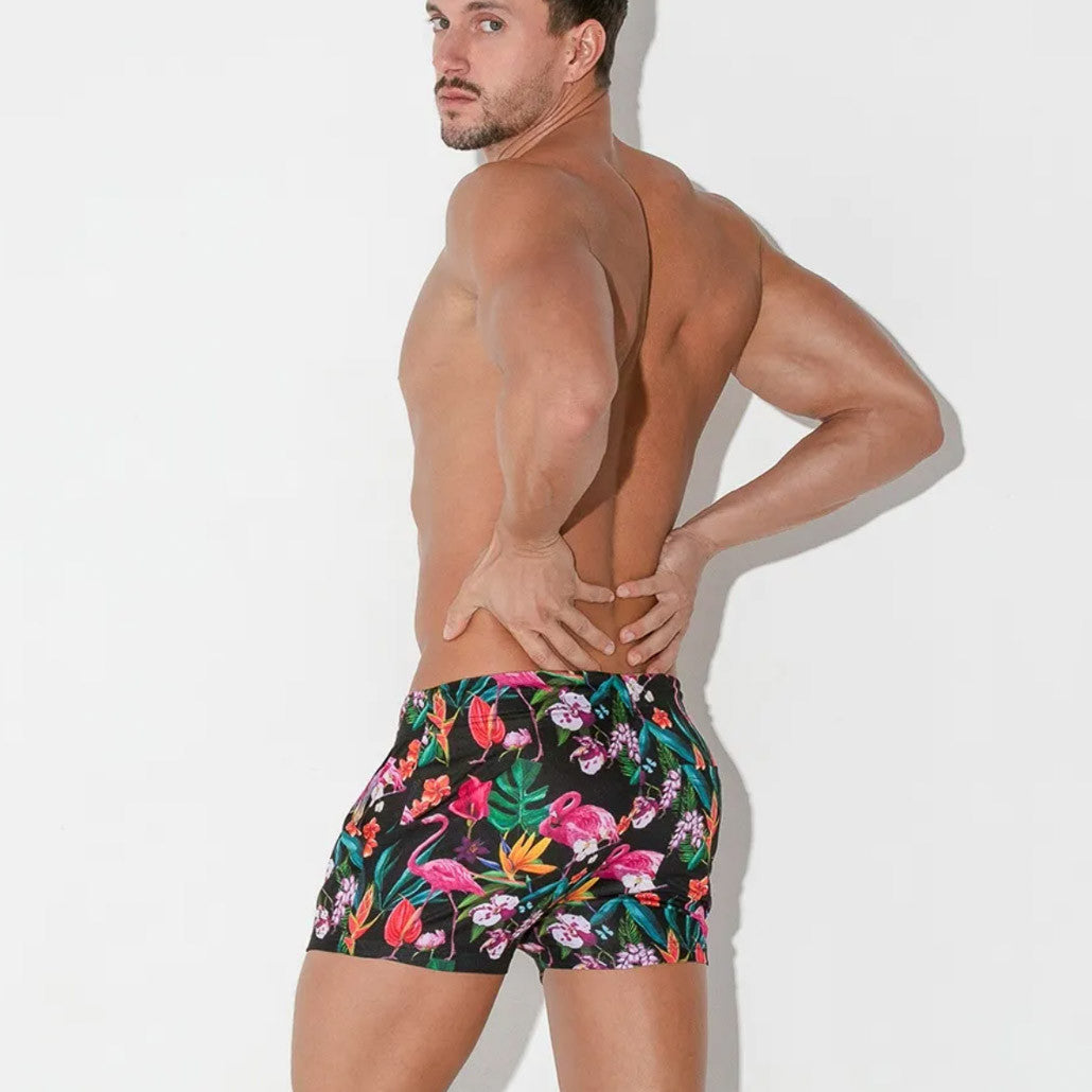Code 22 - Vivid Micro Shorts - Flamingos