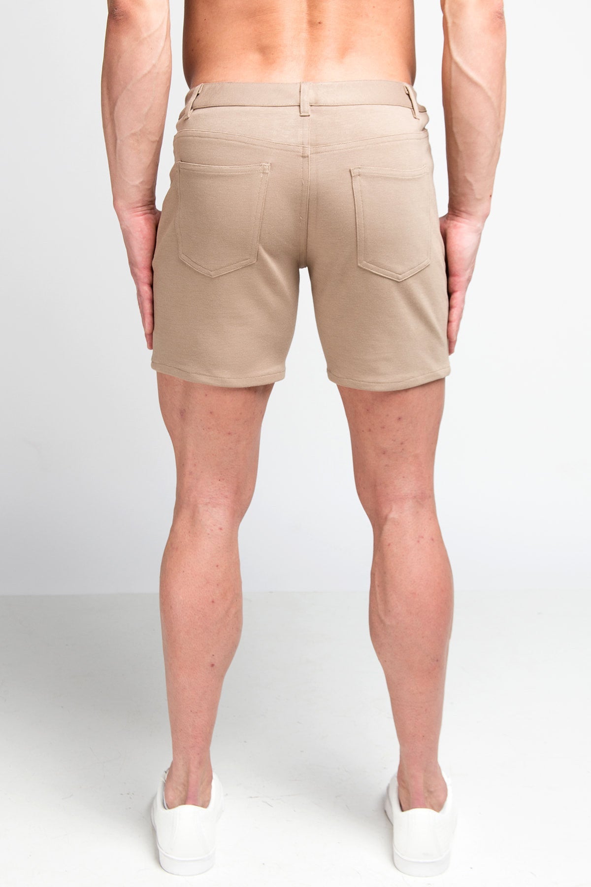 St33le 5" Stretch Knit Shorts - Dark Khaki