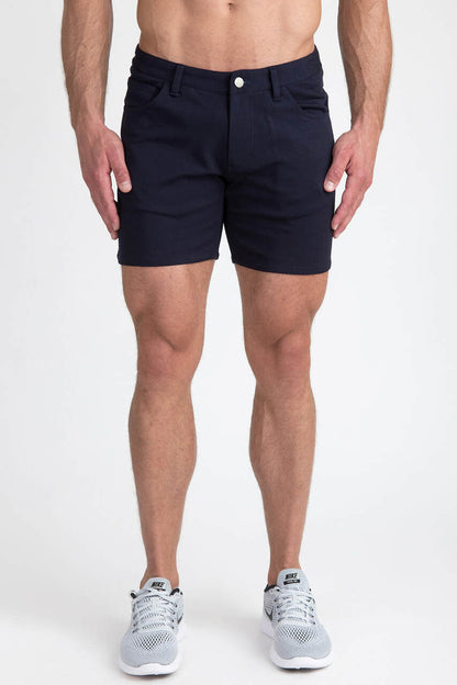 St33le 5" Stretch Knit Shorts - Navy