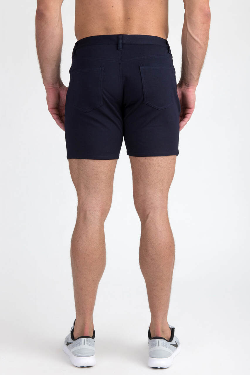 St33le 5" Stretch Knit Shorts - Navy