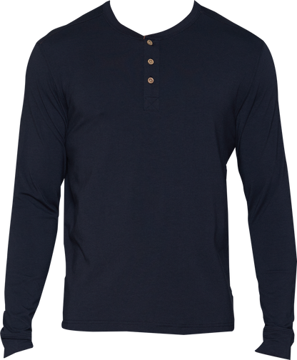 Wood Henley Lounge Shirt - Black