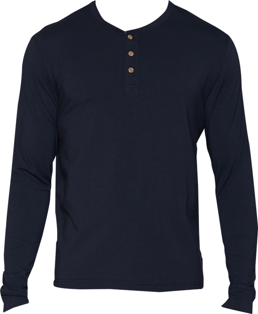 Wood Henley Lounge Shirt - Black