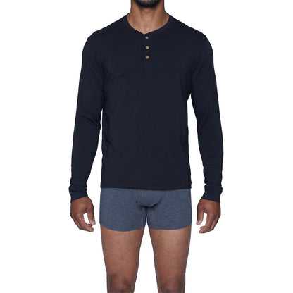 Wood Henley Lounge Shirt - Black
