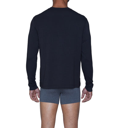 Wood Henley Lounge Shirt - Black