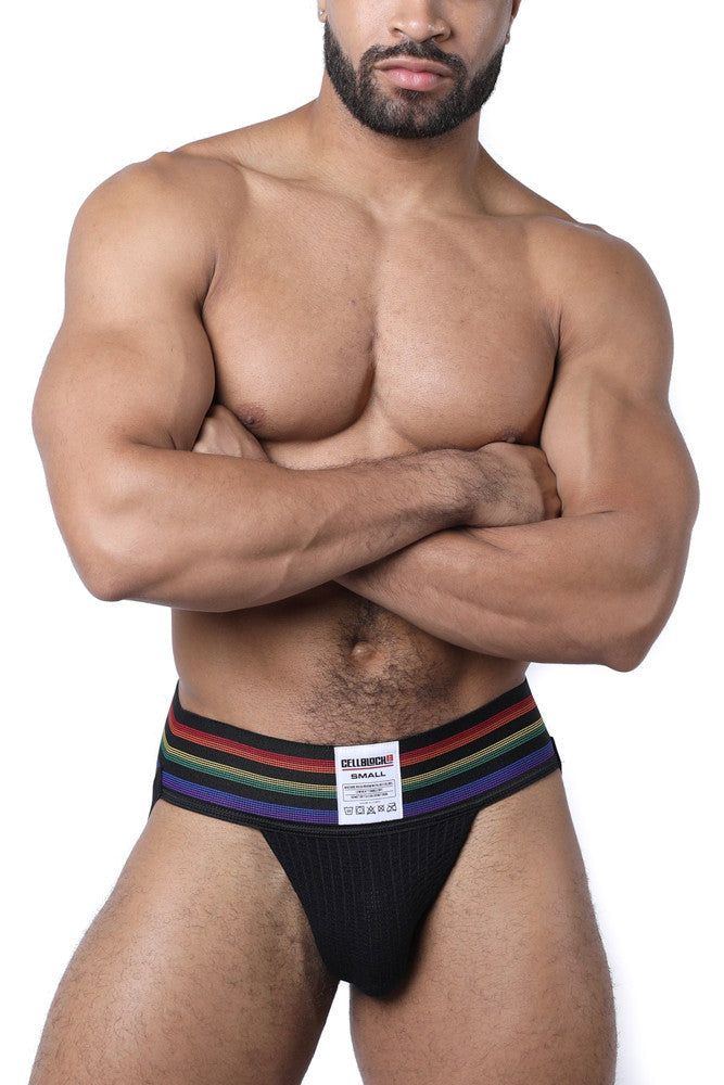 CellBlock 13 Tight End Jockstrap - Pride Black