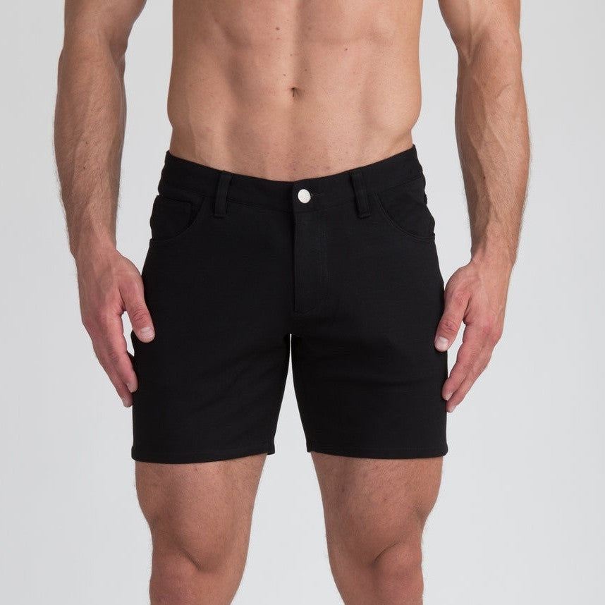 St33le 5" Stretch Knit Shorts - Black