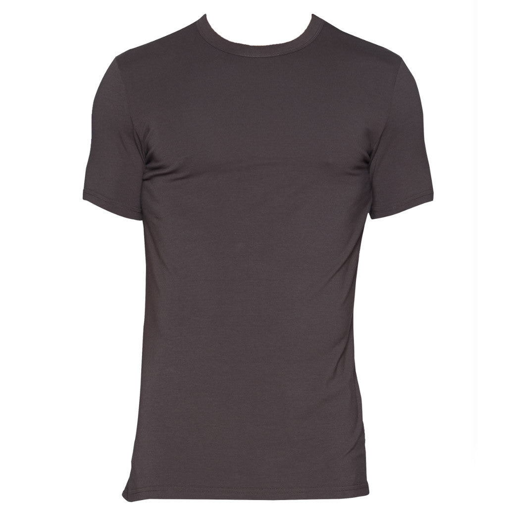 Wood - Crew Neck Tee Shirt - Walnut