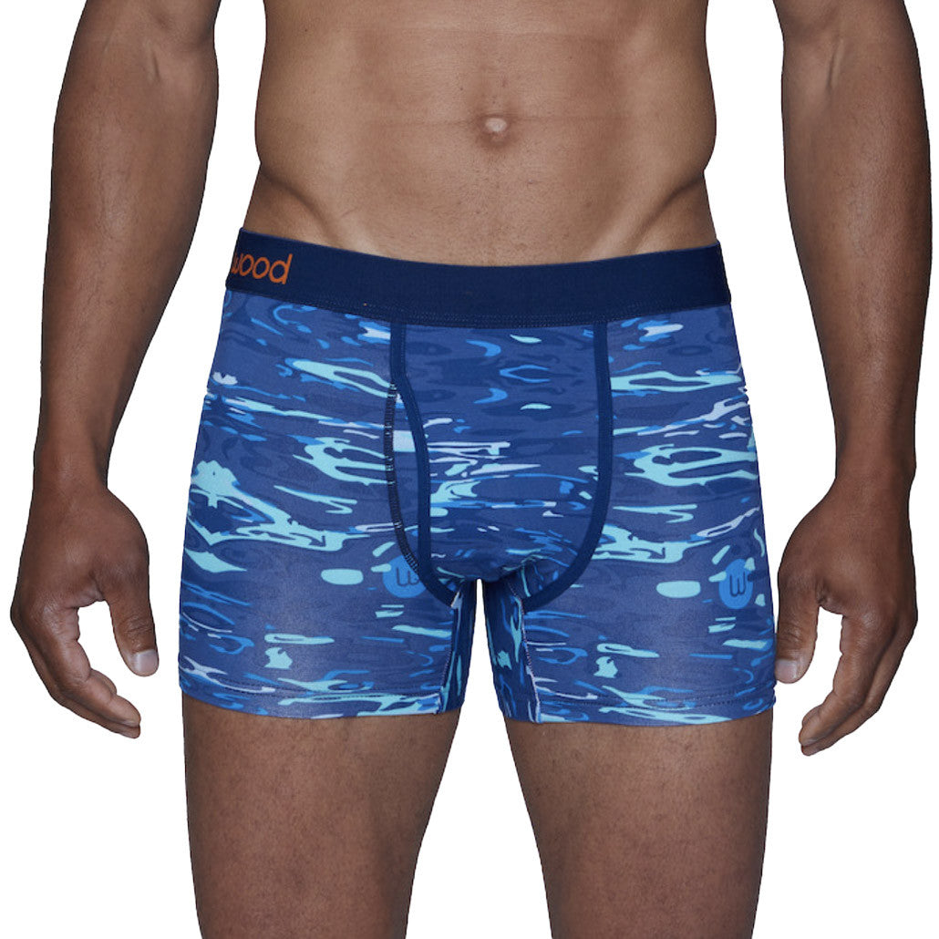 Wood - Boxer Brief W/ Fly - Blue Liquid