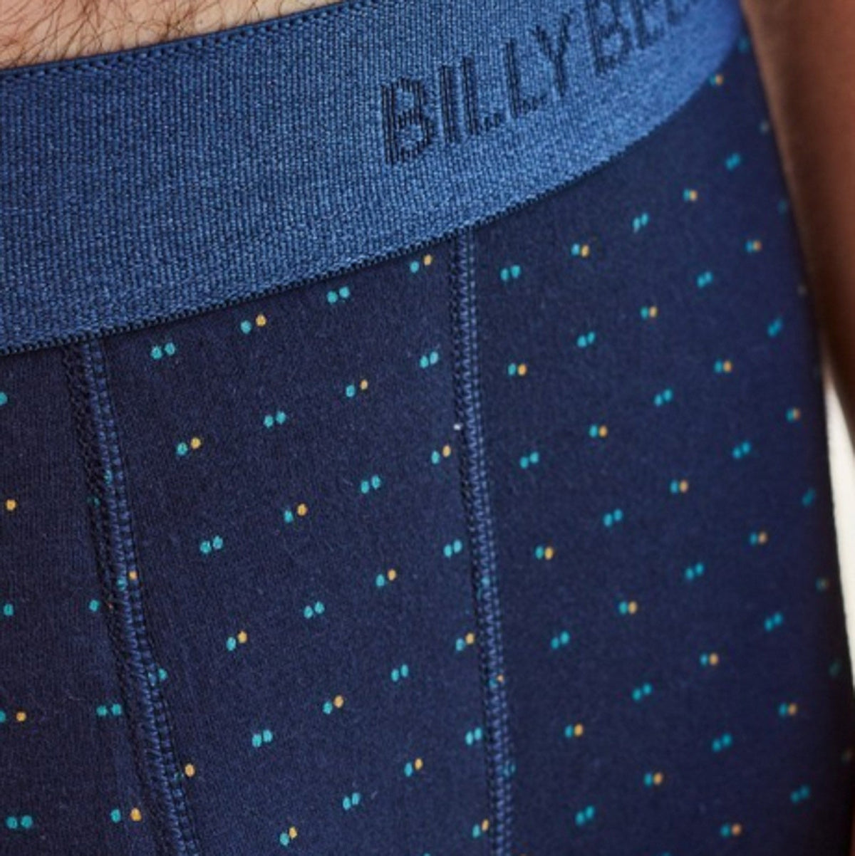 Billybelt - Organic Cotton Boxer Brief - Navy Dots