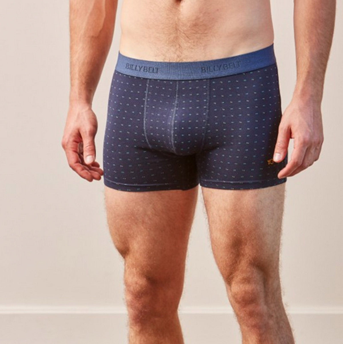 Billybelt - Organic Cotton Boxer Brief - Navy Dots