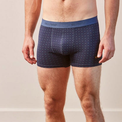 Billybelt - Organic Cotton Boxer Brief - Navy Dots