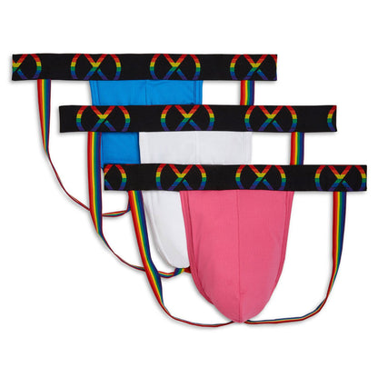 2(x)ist - (X) Sport Pride Jockstrap - 3-Pack - Pink/White/Blue