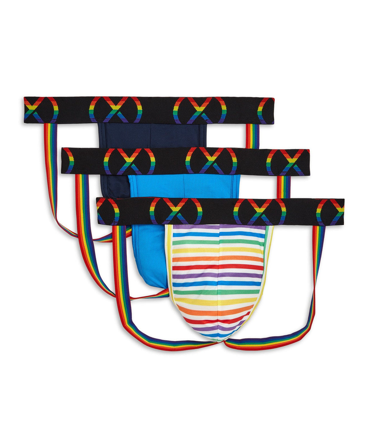 2(x)ist - (x) Pride Mesh Jockstrap 3-Pack - Rainbow Band