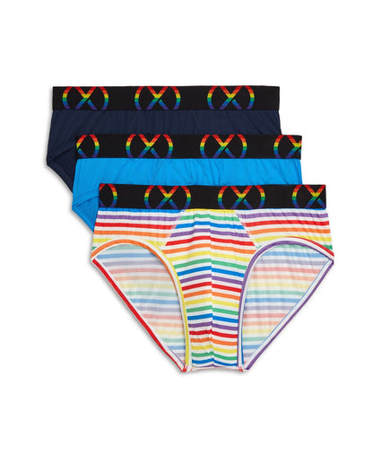 2(x)ist - (x) Pride Mesh Brief 3-Pack - Rainbow Band