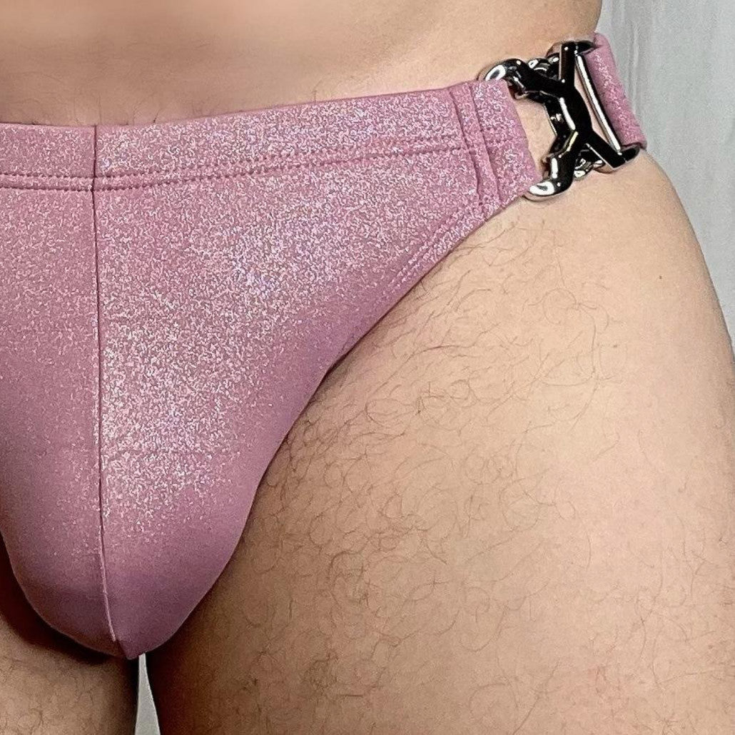 Chris Turk - Glitter Clasp Swim Brief - Pink Glitter