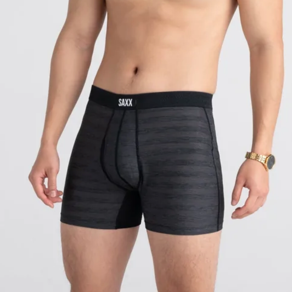 SAXX - DropTemp Cooling Mesh Boxer Brief - Black Heather