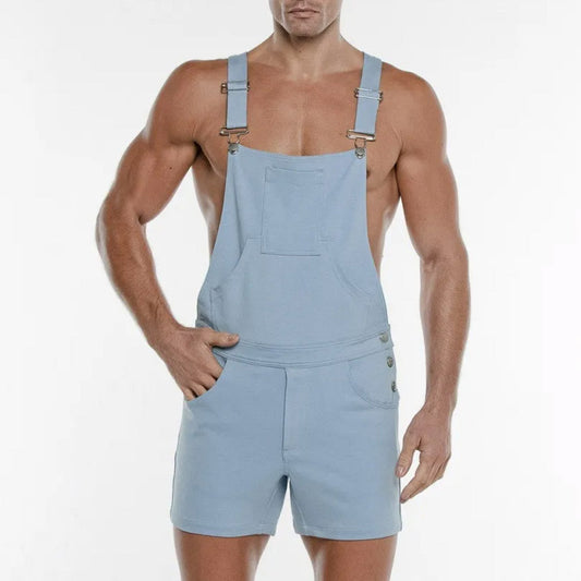 Code 22 - Overall Shorts - Sky Blue