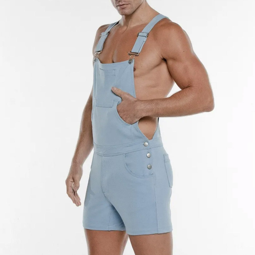 Code 22 - Overall Shorts - Sky Blue