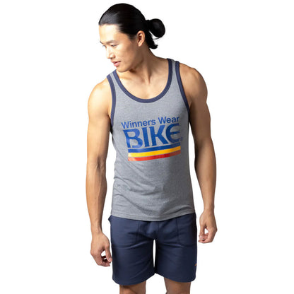 Bike - Logo Ringer Tank Top - Gray/Navy