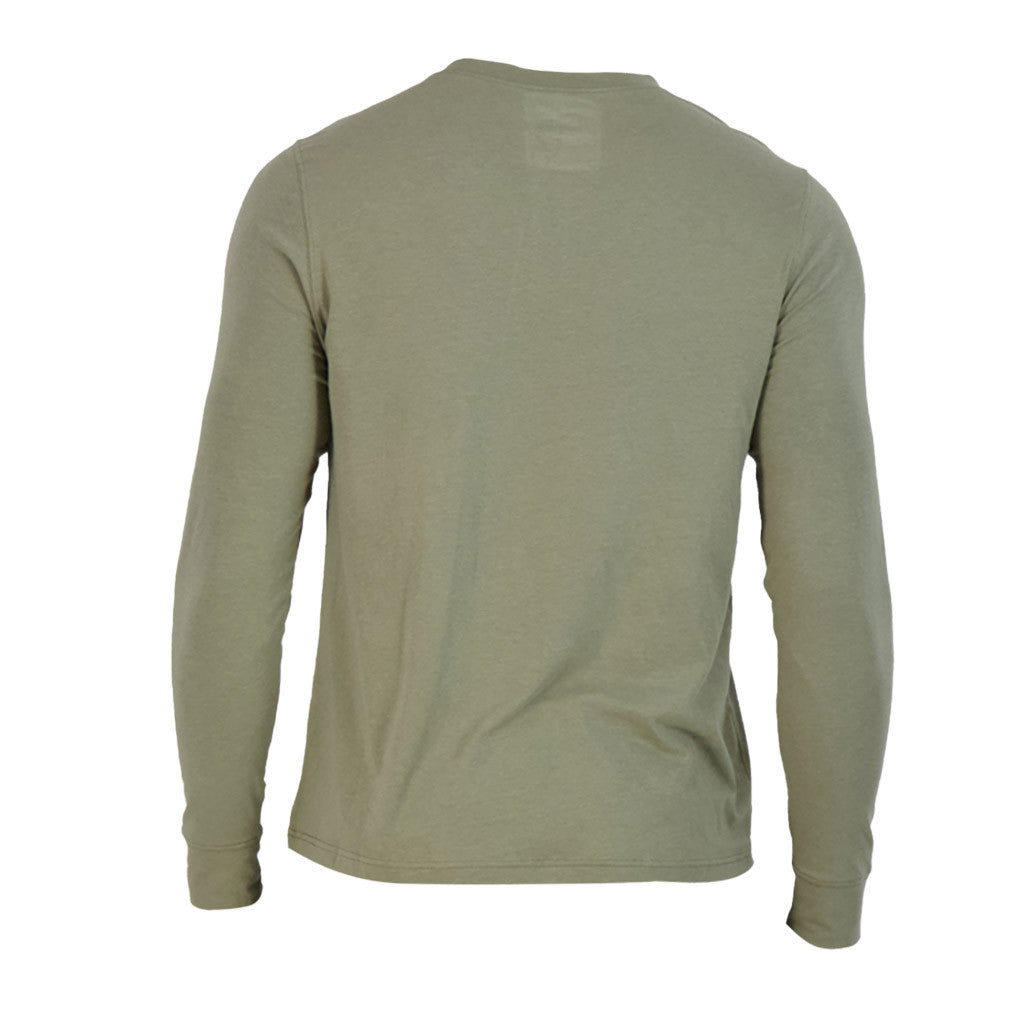 Wood - Long Sleeve Henley Lounge Shirt - Olive