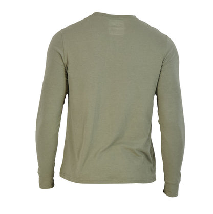 Wood - Long Sleeve Henley Lounge Shirt - Olive