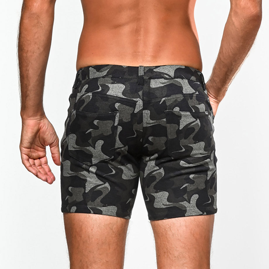 St33le 5” Stretch Knit Shorts - Combat Wave Camo