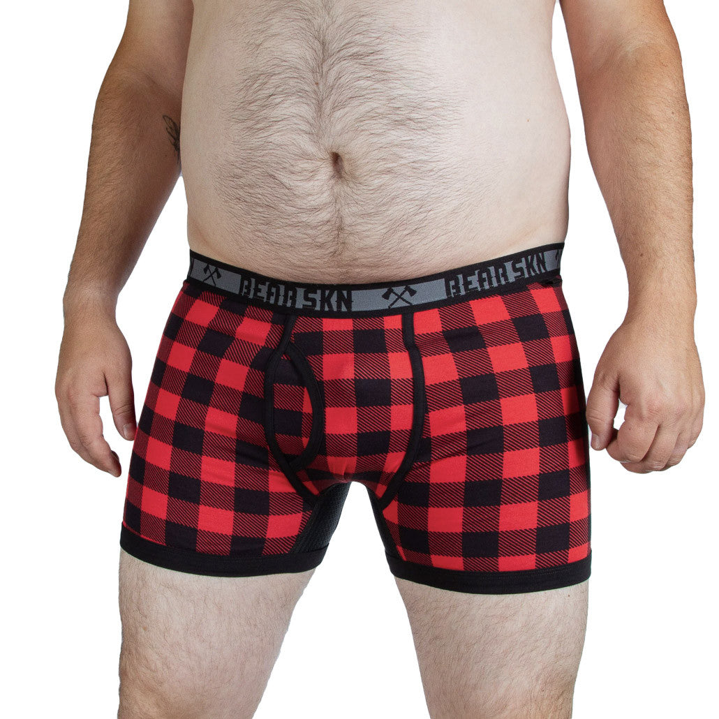 BEAR SKN - Bamboo Boxer Brief - Backwoods Red 2.5