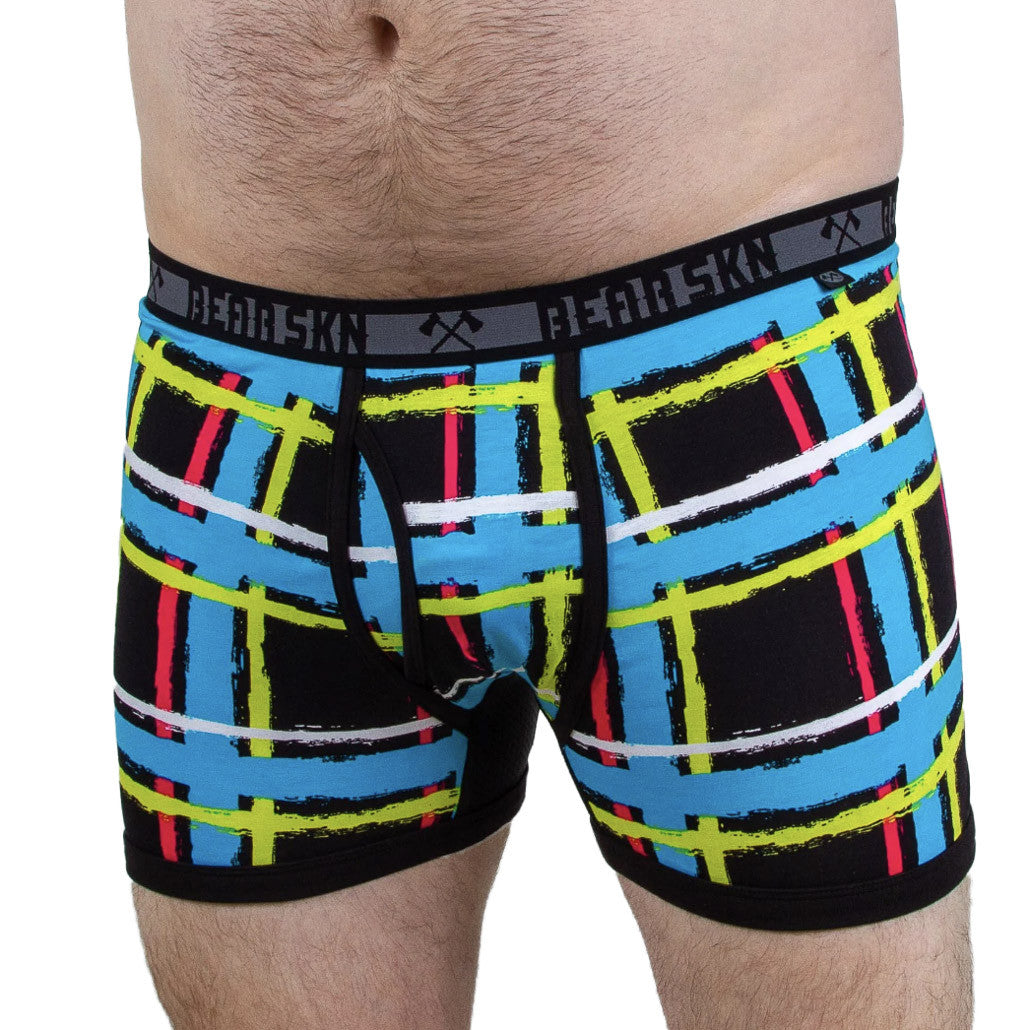 BEAR SKN - Bamboo Boxer Brief - Plaid Paint