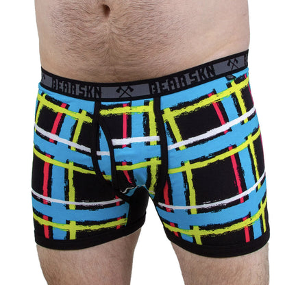 BEAR SKN - Bamboo Boxer Brief - Plaid Paint