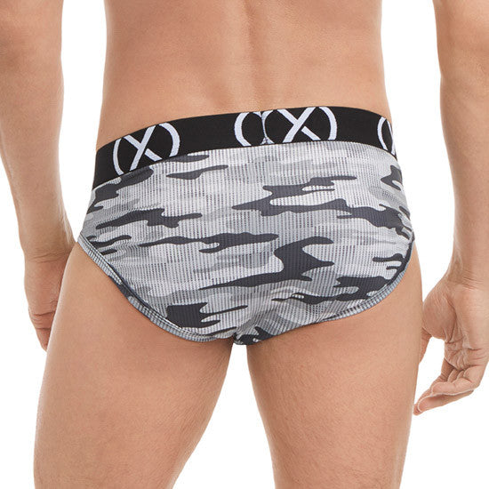 2(x)ist - (X) Sport Low Rise Brief 3-Pack - Black/Lead/Camo Gray