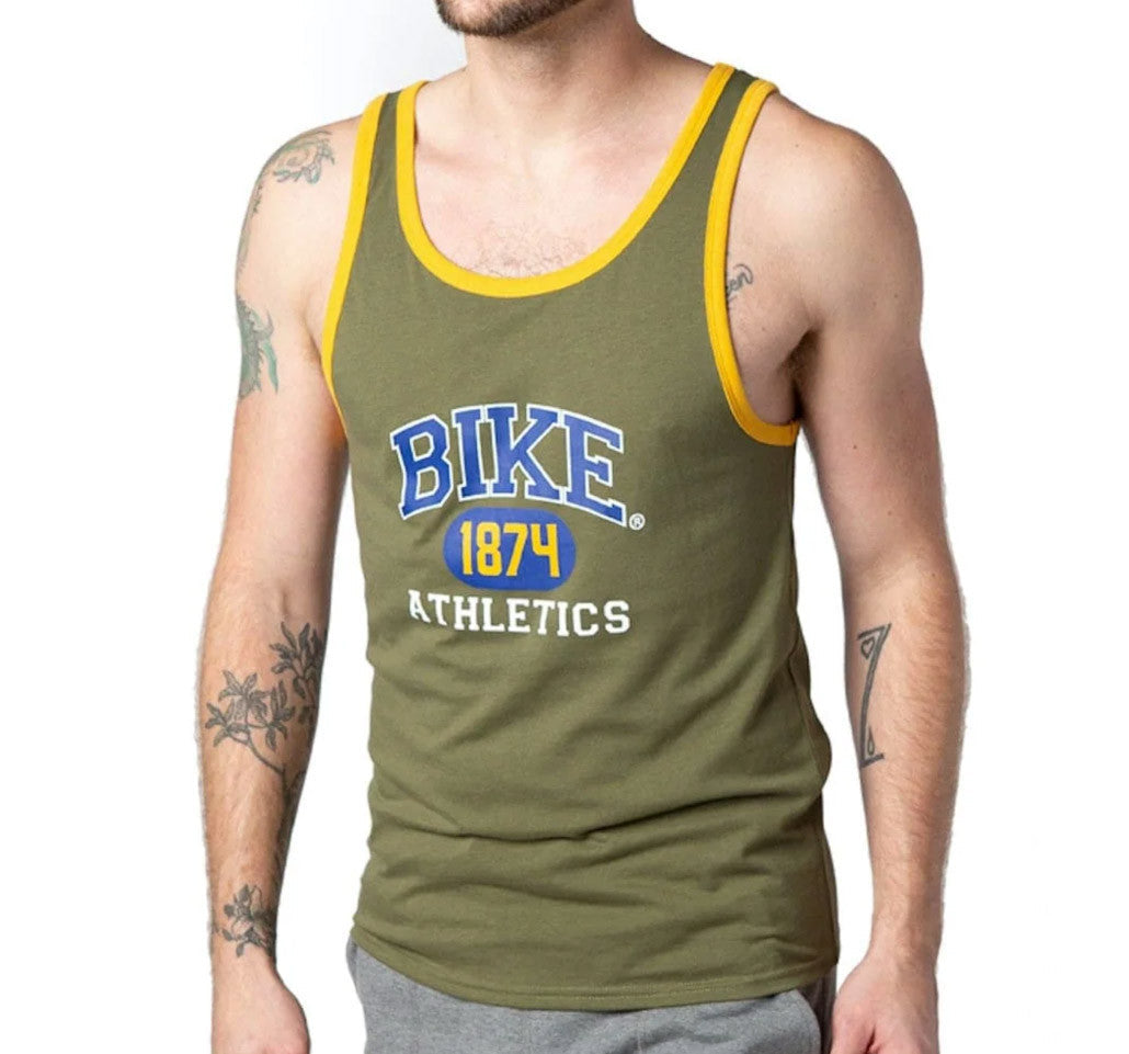 Bike - Logo Ringer Tank Top - 1874 Olive
