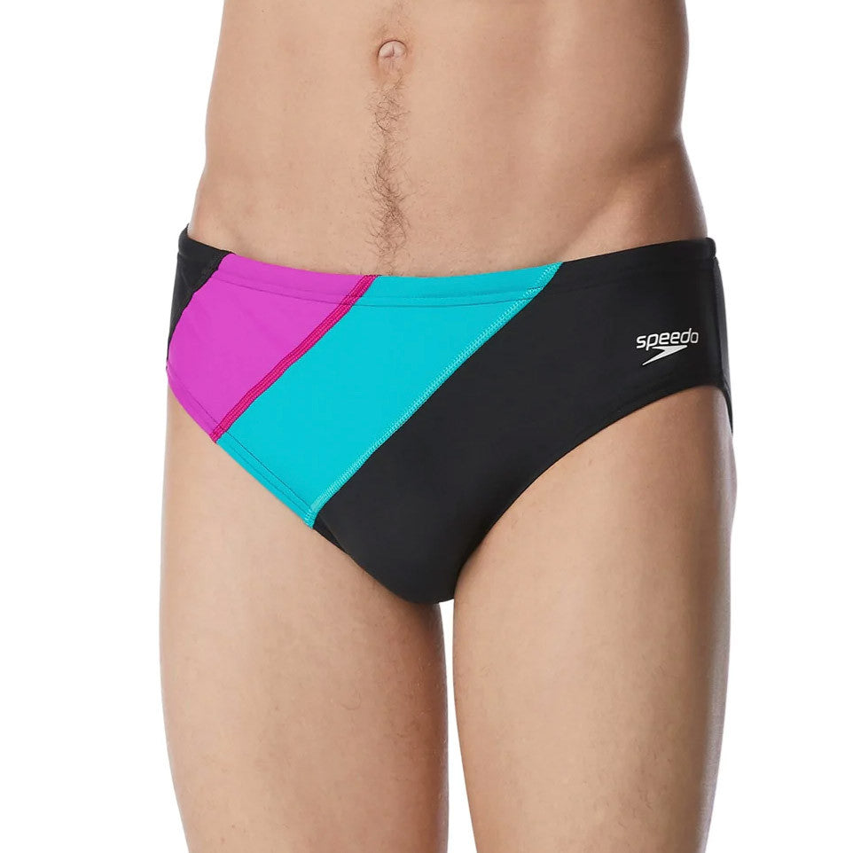 Speedo - Colorblock One Swim Brief - Purple/Black