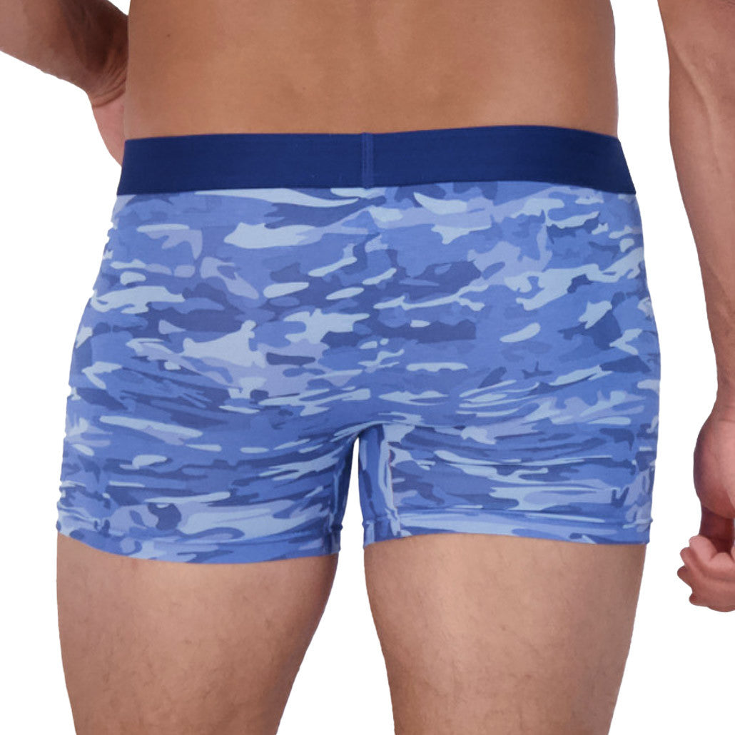 Wood - Boxer Brief W/ Fly - Blue Camo