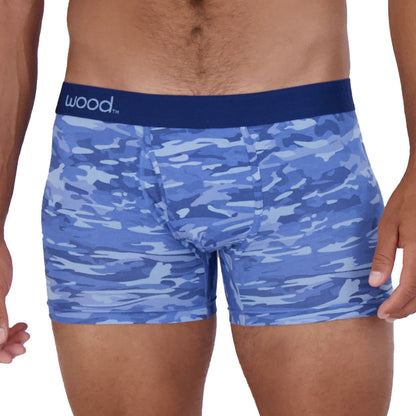 Wood - Boxer Brief W/ Fly - Blue Camo