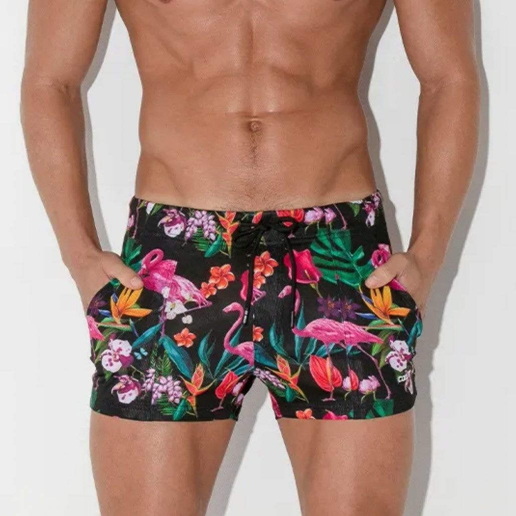 Code 22 - Vivid Micro Shorts - Flamingos