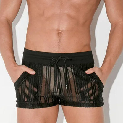 Code 22 - Mesh Pinstripe Shorts - Black