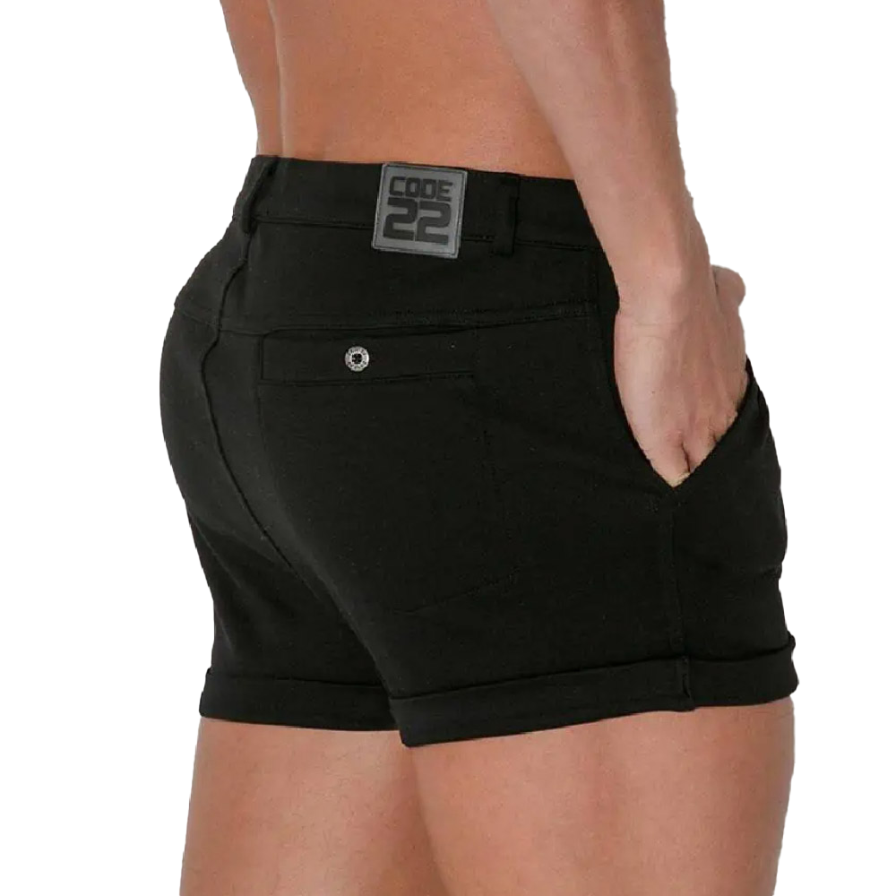 CODE 22 - 5-Pocket Micro Shorts - Black
