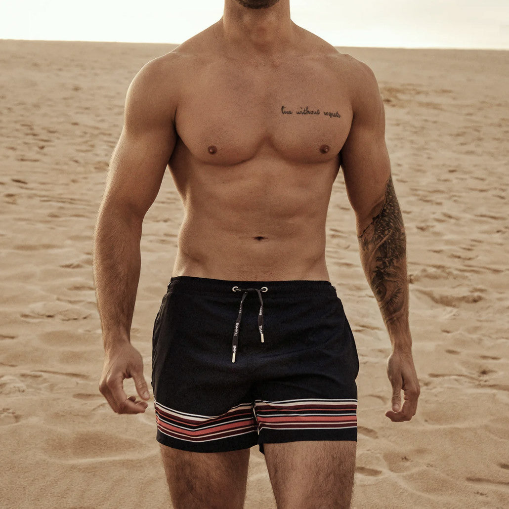Teamm8 - Grid Swim Short - Midnight Stripe