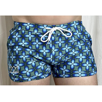 Chris Turk - Geometric Swim Trunk - Blue