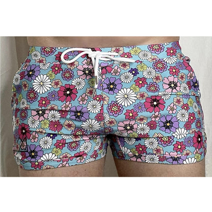 Chris Turk - Groovy Floral Swim Trunk - Blue