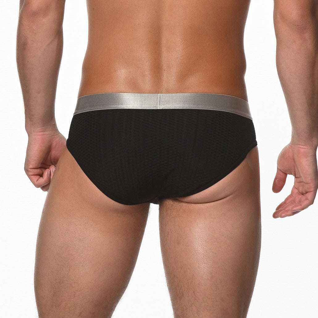 St33le - Diamond Mesh Briefs - Black