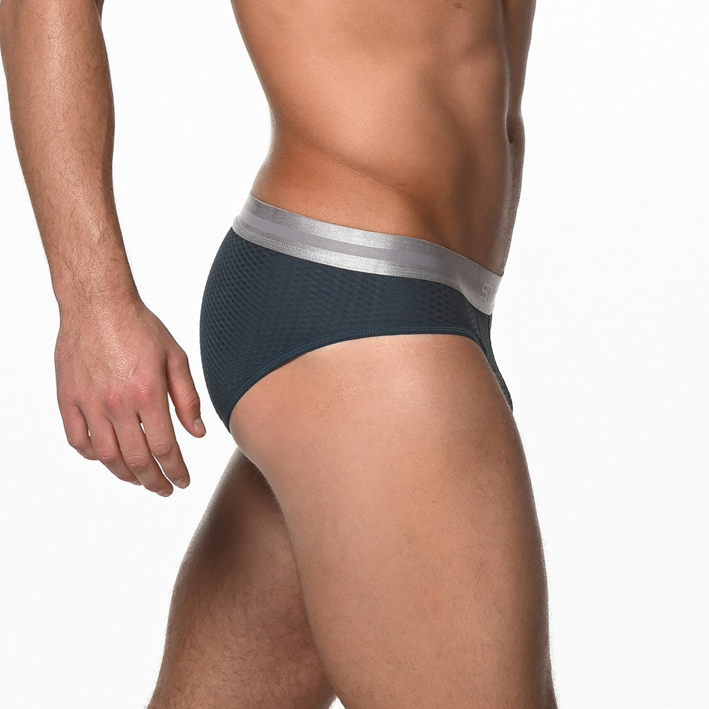 St33le - Diamond Mesh Briefs - Petrol