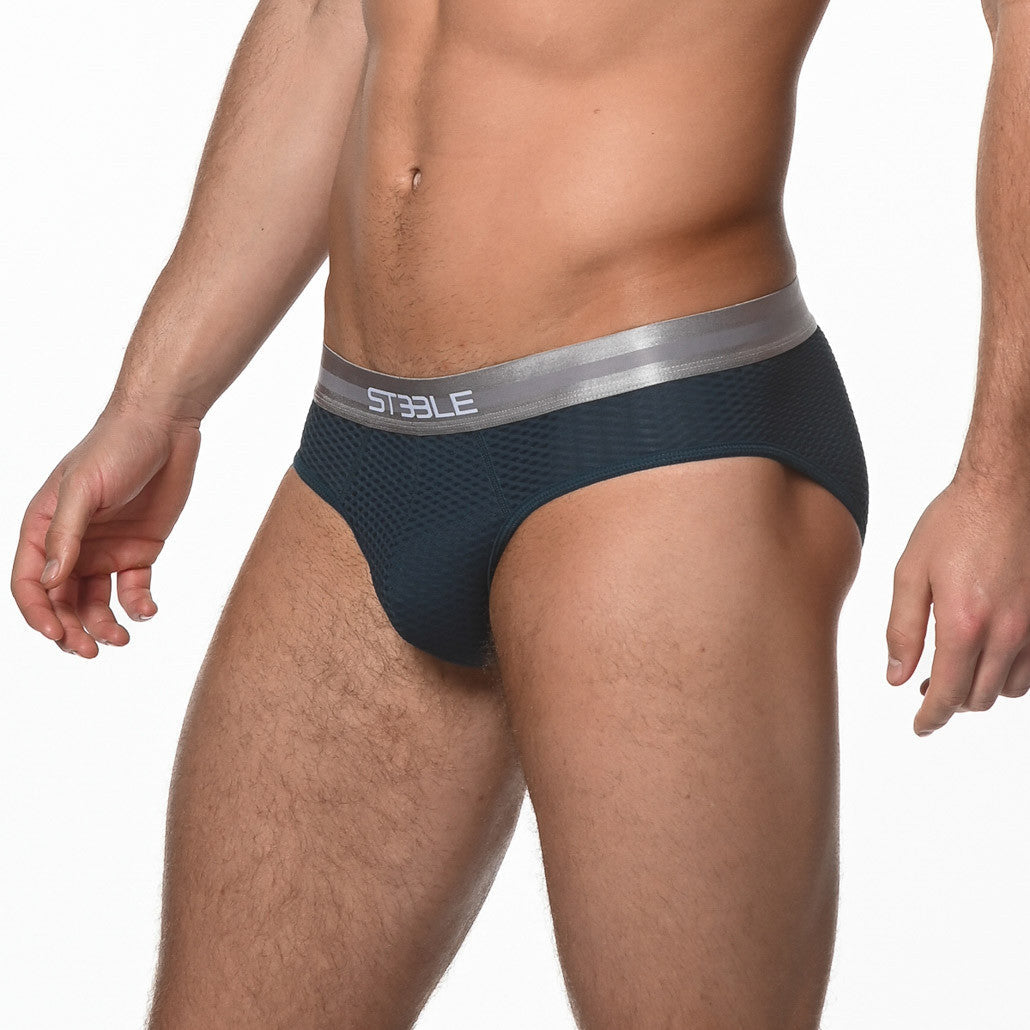St33le - Diamond Mesh Briefs - Petrol