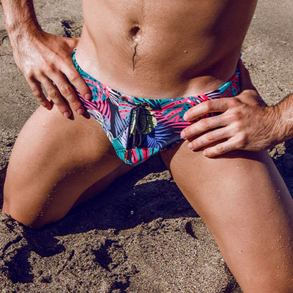 2eros - V10 Print Swim Brief - Monstera Black