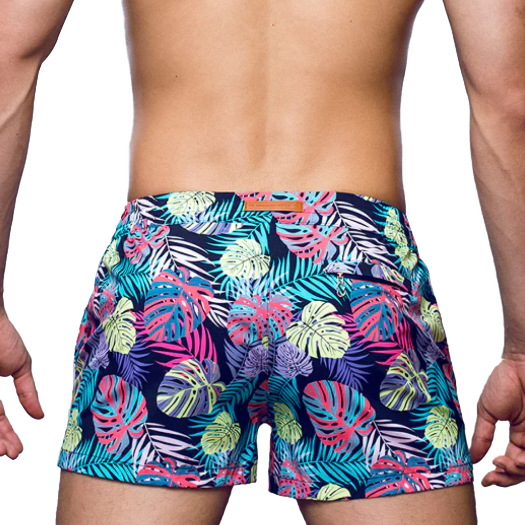 2eros - S50 Print Swimshort - Monstera Black