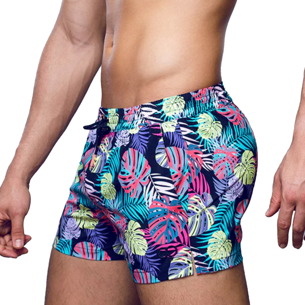 2eros - S50 Print Swimshort - Monstera Black